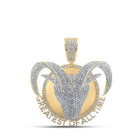 10kt Yellow Gold Men's Diamond GOAT Head Charm Pendant - 20 - 7/8 Cttw | Splendid Jewellery - Splendid Jewellery