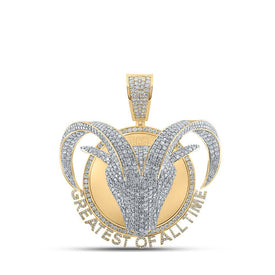 10kt Yellow Gold Men's Diamond GOAT Head Charm Pendant - 20 - 7/8 Cttw | Splendid Jewellery - Splendid Jewellery