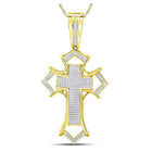 10kt Yellow Gold Men's Diamond Gothic Cross Charm Pendant - 1/2 Cttw | Splendid Jewellery - Splendid Jewellery