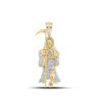 10kt Yellow Gold Men's Diamond Grim Reaper Charm Pendant - 3/4 Cttw | Splendid Jewellery - Splendid Jewellery