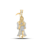 10kt Yellow Gold Men's Diamond Grim Reaper Charm Pendant - 3/4 Cttw | Splendid Jewellery - Splendid Jewellery