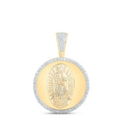 10kt Yellow Gold Men's Diamond Guadalupe Mary Charm Pendant - 1 Cttw - Splendid Jewellery