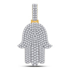 10kt Yellow Gold Men's Diamond Hamsa Charm Pendant - 1-1/2 Cttw | Splendid Jewellery  Top View from Splendid Jewellery