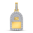 10kt Yellow Gold Men's Diamond Headstone RIP Memory Pendant - 1-1/2 Cttw  Top View from Splendid Jewellery