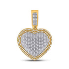 10kt Yellow Gold Men's Diamond Heart Charm Pendant - 1 - 1/4 Cttw | Splendid Jewellery - Splendid Jewellery