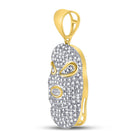 10kt Yellow Gold Men's Diamond Hood Mask Charm Pendant - 5/8 Cttw product Side View from Splendid Jewellery