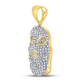 10kt Yellow Gold Men's Diamond Hood Mask Charm Pendant - 5/8 Cttw product Side View from Splendid Jewellery