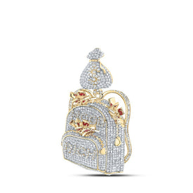 10kt Yellow Gold Men's Diamond Hood Rich Sack Charm Pendant - 2 - 7/8 Cttw | Splendid Jewellery - Splendid Jewellery