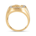 10kt Yellow Gold Men's Diamond Horseshoe Ring - Captivating Equestrian Brilliance  Side View 2 from Splendid Jewellery
