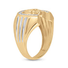 10kt Yellow Gold Men's Diamond Horseshoe Ring - Captivating Equestrian Brilliance - Splendid Jewellery