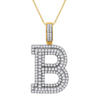 10kt Yellow Gold Men's Diamond Initial B Letter Charm Pendant - 2 Cttw | Splendid Jewellery product  Top View from Splendid Jewellery