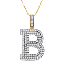 Load image into Gallery viewer, 10kt Yellow Gold Men's Diamond Initial B Letter Charm Pendant - 2 Cttw | Splendid Jewellery - Splendid Jewellery