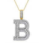 10kt Yellow Gold Men's Diamond Initial B Letter Charm Pendant - 2 Cttw | Splendid Jewellery - Splendid Jewellery