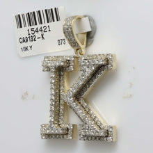 Load image into Gallery viewer, 10kt Yellow Gold Men's Diamond Initial Charm Pendant - 2 - 1/3 Cttw - Splendid Jewellery