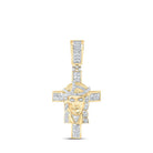 10kt Yellow Gold Men's Diamond Jesus Cross Charm Pendant - 1/2 Ct.t.w. - Splendid Jewellery