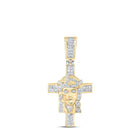 10kt Yellow Gold Men's Diamond Jesus Cross Charm Pendant - 1/2 Ct.t.w. - Splendid Jewellery