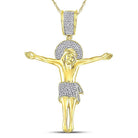 10kt Yellow Gold Men's Diamond Jesus Crucified Charm Pendant 1/2 Cttw - A Divine Statement Piece - Splendid Jewellery