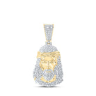 10kt Yellow Gold Men's Diamond Jesus Face Charm Pendant - 1 Cttw - Splendid Jewellery
