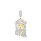 10kt Yellow Gold Men's Diamond Jesus Face Charm Pendant - Captivating Divine Brilliance - Splendid Jewellery