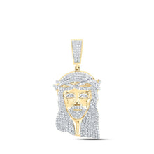 Load image into Gallery viewer, 10kt Yellow Gold Men's Diamond Jesus Face Charm Pendant - Captivating Divine Brilliance - Splendid Jewellery