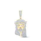 10kt Yellow Gold Men's Diamond Jesus Face Charm Pendant - Captivating Divine Brilliance - Splendid Jewellery