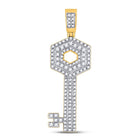10kt Yellow Gold Men's Diamond Key Charm Pendant - Luxurious Elegance  Top View from Splendid Jewellery