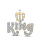 10kt Yellow Gold Men's Diamond King Crown Charm Pendant - 4 - 7/8 Cttw - Splendid Jewellery