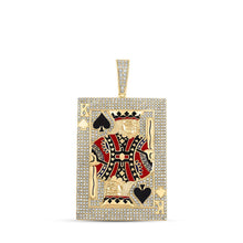 Load image into Gallery viewer, 10kt Yellow Gold Men's Diamond King Spades Card Charm Pendant - 3 - 1/2 Cttw | Splendid Jewellery - Splendid Jewellery
