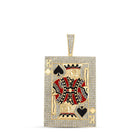 10kt Yellow Gold Men's Diamond King Spades Card Charm Pendant - 3 - 1/2 Cttw | Splendid Jewellery - Splendid Jewellery