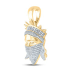 10kt Yellow Gold Men's Diamond Lady Liberty Mask Charm Pendant - 5/8 Cttw product Side View from Splendid Jewellery
