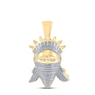 10kt Yellow Gold Men's Diamond Lady Liberty Mask Charm Pendant - 5/8 Cttw - Splendid Jewellery