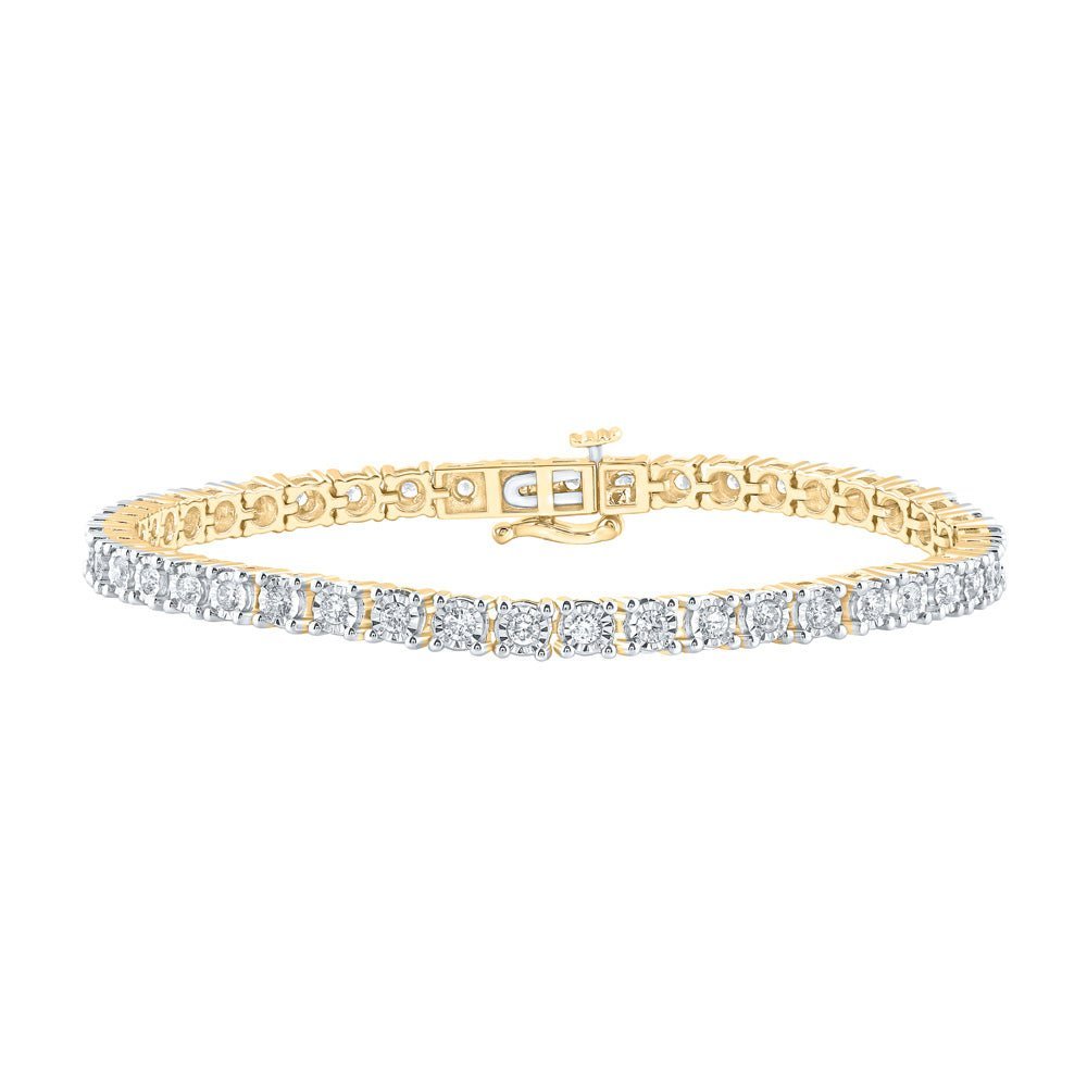 10kt Yellow Gold Men's Diamond Link Bracelet - 1 - 3/8 Cttw: A Dazzling Statement Piece by Splendid Jewellery - Splendid Jewellery