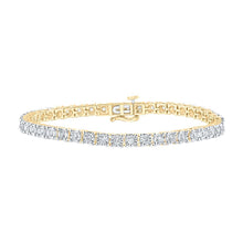 Load image into Gallery viewer, 10kt Yellow Gold Men's Diamond Link Bracelet - 1 - 3/8 Cttw: A Dazzling Statement Piece by Splendid Jewellery - Splendid Jewellery