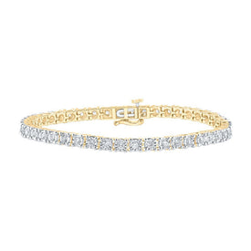 10kt Yellow Gold Men's Diamond Link Bracelet - 1 - 3/8 Cttw: A Dazzling Statement Piece by Splendid Jewellery - Splendid Jewellery