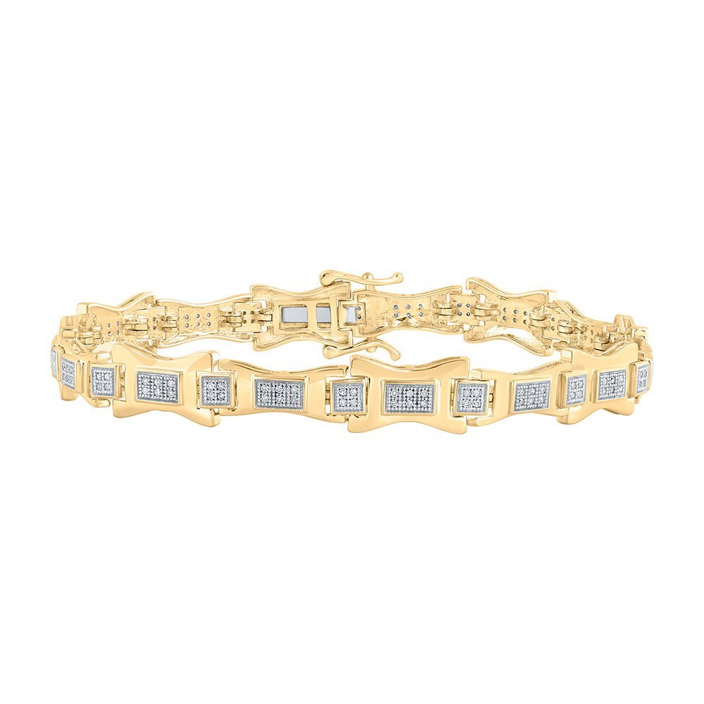 10kt Yellow Gold Men's Diamond Link Bracelet - 1/2 Ct.t.w. - Splendid Jewellery