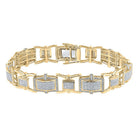 10kt Yellow Gold Men's Diamond Link Bracelet - 2 - 1/2 Cttw - Splendid Jewellery