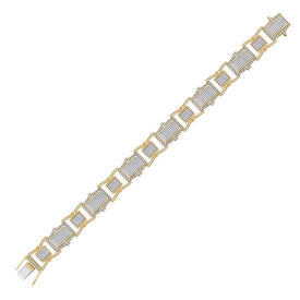 10kt Yellow Gold Men's Diamond Link Bracelet - 2 - 1/2 Cttw - Splendid Jewellery