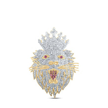 Load image into Gallery viewer, 10kt Yellow Gold Men's Diamond Lion Face Crown Charm Pendant - 2 Cttw - Splendid Jewellery