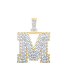10kt Yellow Gold Men's Diamond M Initial Letter Charm Pendant - 1 Cttw - Splendid Jewellery - Splendid Jewellery