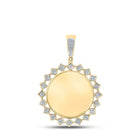10kt Yellow Gold Men's Diamond Memory Circle Charm Pendant - 1/3 Cttw - Splendid Jewellery - Splendid Jewellery