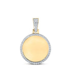 10kt Yellow Gold Men's Diamond Memory Circle Charm Pendant - 2 Cttw - Splendid Jewellery - Splendid Jewellery