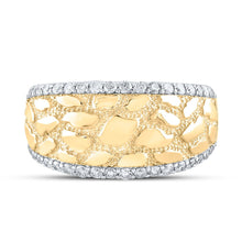 Load image into Gallery viewer, 10kt Yellow Gold Men&#39;s Diamond Nugget Band Ring - 3/4 Cttw product Top View from Splendid Jewellery