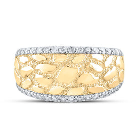 10kt Yellow Gold Men's Diamond Nugget Band Ring - 3/4 Cttw product Top View from Splendid Jewellery