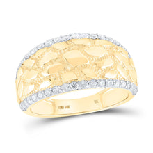 Load image into Gallery viewer, 10kt Yellow Gold Men&#39;s Diamond Nugget Band Ring - 3/4 Cttw product  Top View from Splendid Jewellery