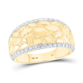 10kt Yellow Gold Men's Diamond Nugget Band Ring - 3/4 Cttw product  Top View from Splendid Jewellery