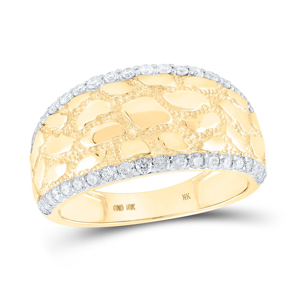 10kt Yellow Gold Men's Diamond Nugget Band Ring - 3/4 Cttw - Splendid Jewellery