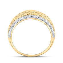 Load image into Gallery viewer, 10kt Yellow Gold Men&#39;s Diamond Nugget Band Ring - 3/4 Cttw product Side View from Splendid Jewellery