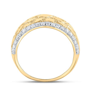 10kt Yellow Gold Men's Diamond Nugget Band Ring - 3/4 Cttw - Splendid Jewellery