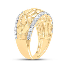 Load image into Gallery viewer, 10kt Yellow Gold Men&#39;s Diamond Nugget Band Ring - 3/4 Cttw product Side View 2 from Splendid Jewellery