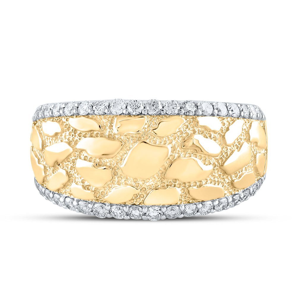 10kt Yellow Gold Men's Diamond Nugget Band Ring - 3/4 Cttw - Splendid Jewellery